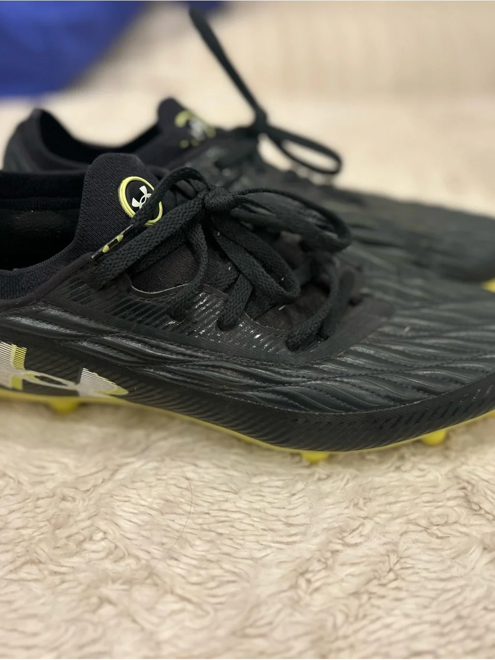 Under Armour Men’s Black Athletic Shoes with Lime Green Inners